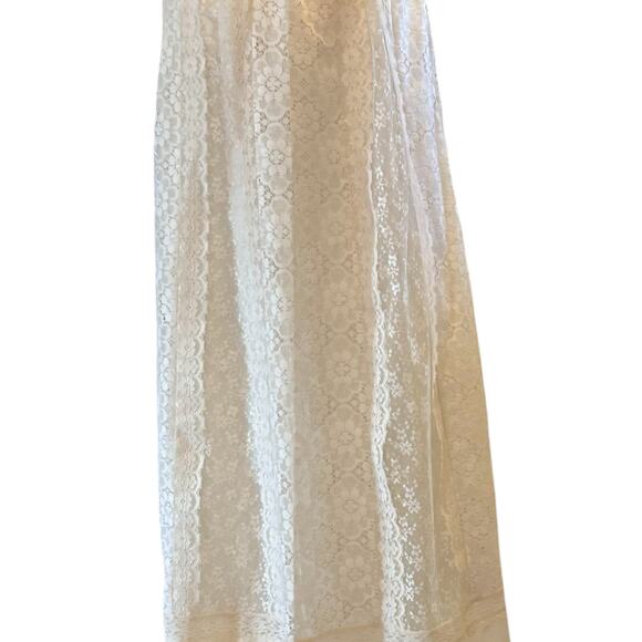 Vintage White Cream Lace Aline Skirt Womens Sz Medium Bridal Boho Ethereal 80s - Picture 9 of 16